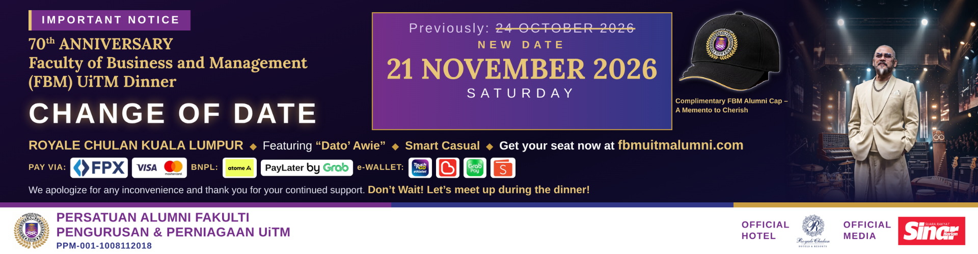 70th Anniversary Faculty of Business Management (FBM) UiTM Dinner
